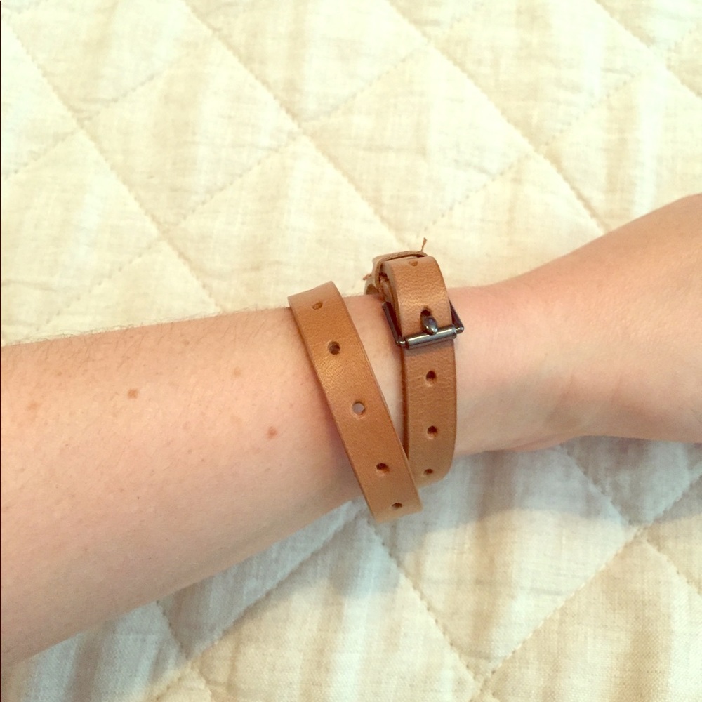 J CREW light brown leather bracelet