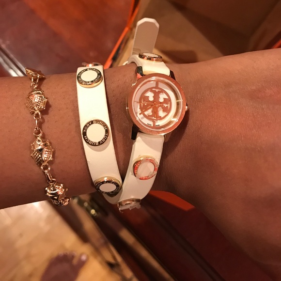 Tory Burch cream wrap around watch. main image 4