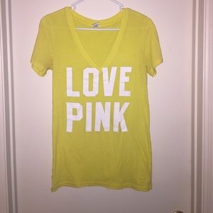 Yellow logo v neck from VSPINK.