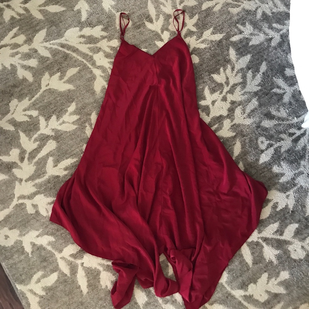 Red midi dress