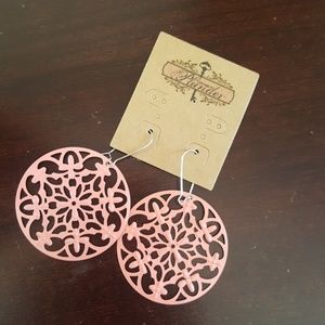 Plunder Design Salmon Round Earrin