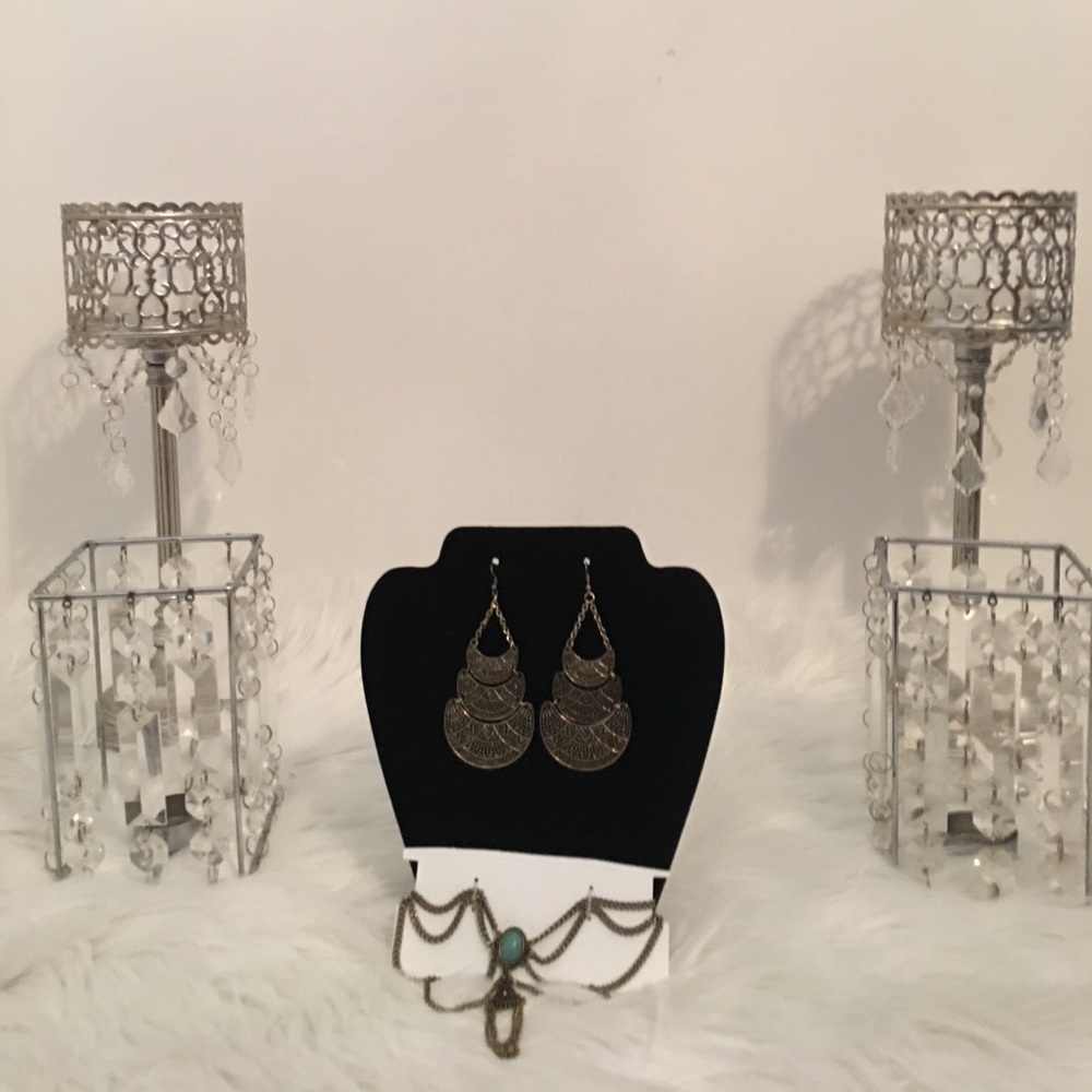 NWOT Earrings & Arm Chain Set