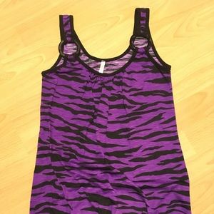 Rue 21 Purple & Black Zebra Tank Top