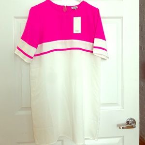 Pink and white dress