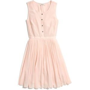 Madewell silk pleated shirt dress