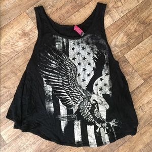American Flag and Eagle Tank with open back