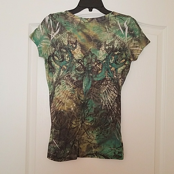 Green studded top - Picture 4 of 4