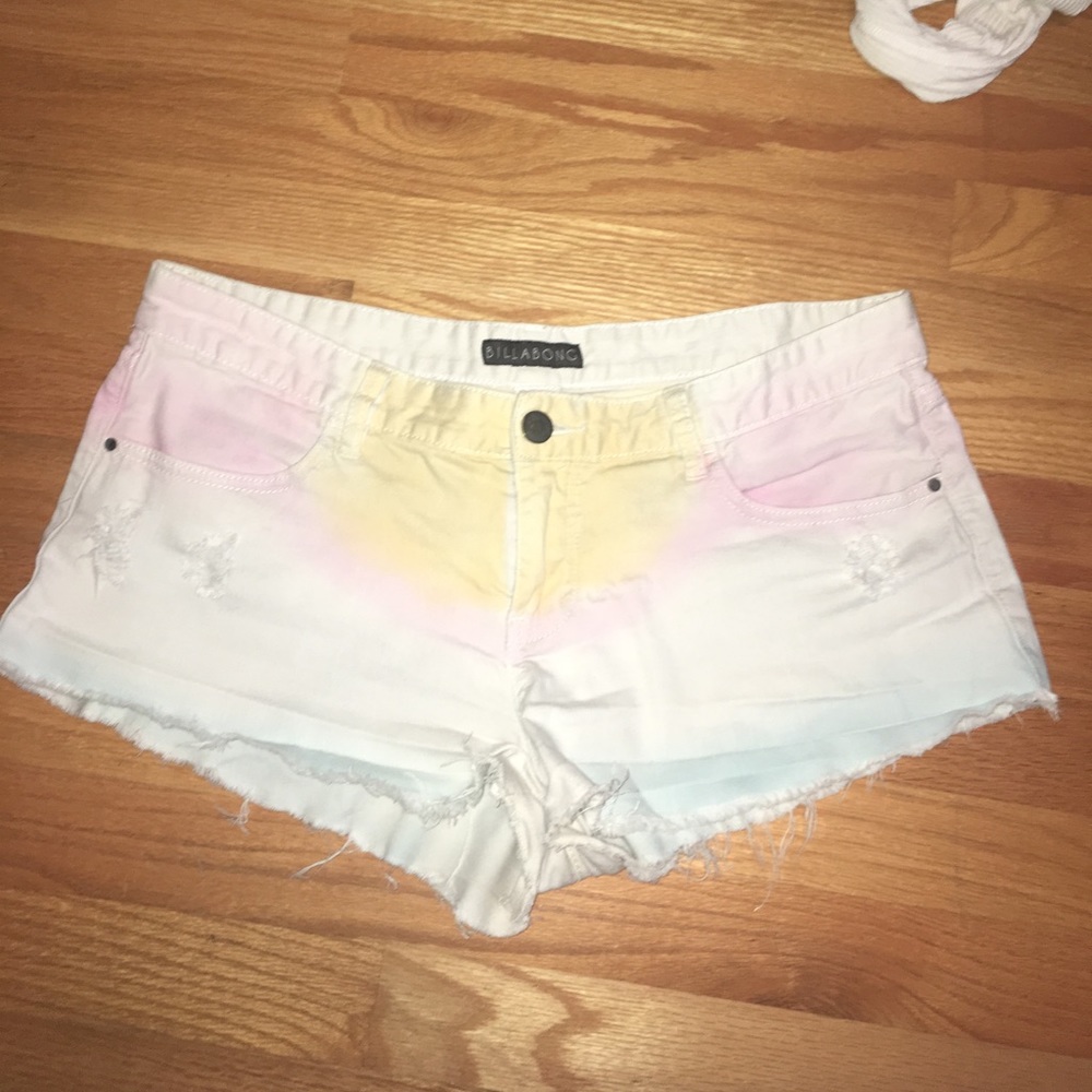 Billabong tie dye denim shorts