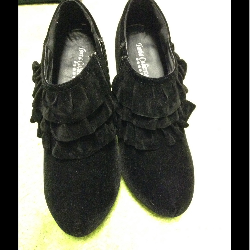 Black Velvet Booties