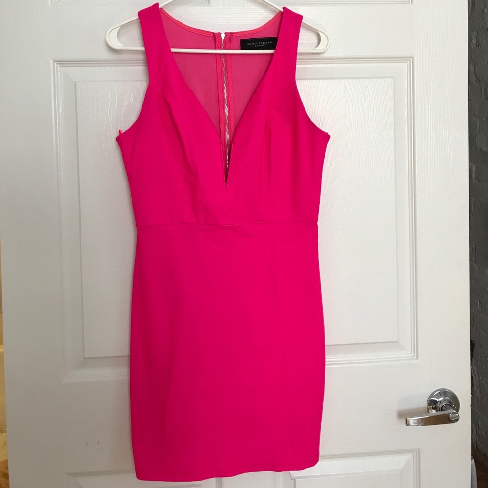 Hot pink mini dress