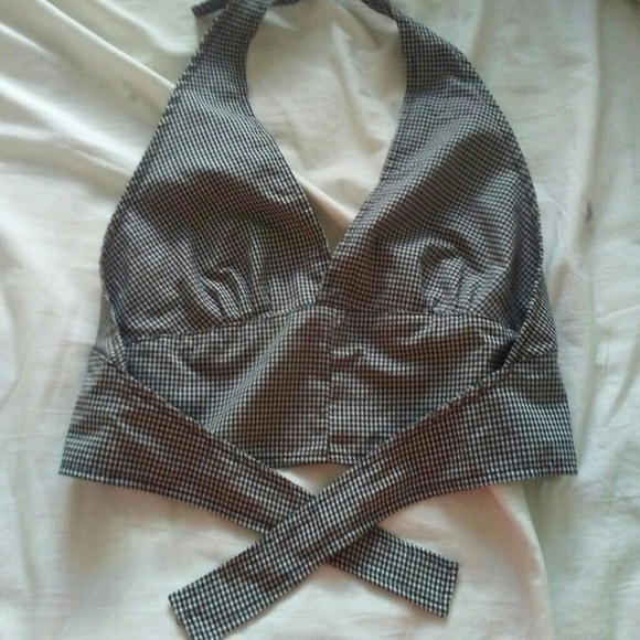 Vintage tie back halter crop top - Picture 1 of 2