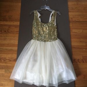 Gold sequin party dress