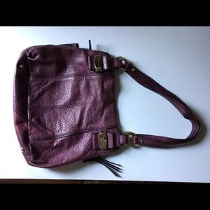 B. Makowsky Medium Woven Embossed Leather Bag