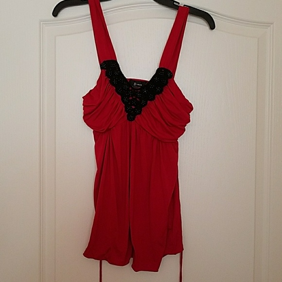 Red beaded dress tank - Picture 1 of 4