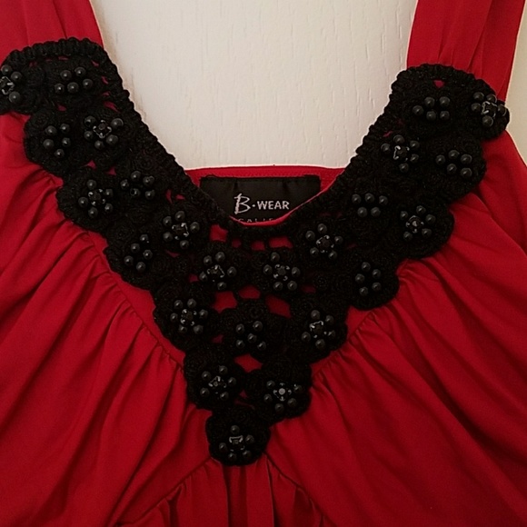 Red beaded dress tank - Picture 3 of 4
