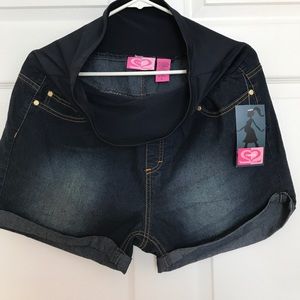 Maternity jean shorts