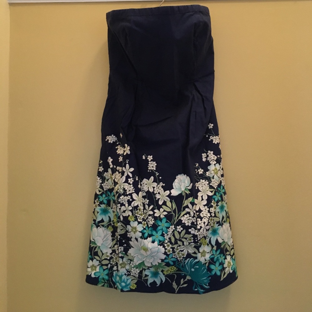 Old Navy blue floral dress with CK cardigan