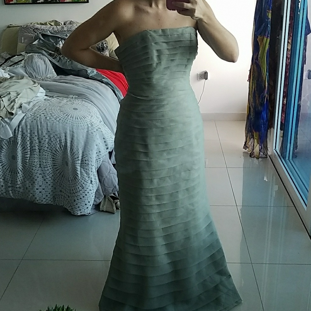 Pinky and me green Prom dress 8 gown organza