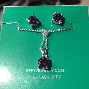 Amethyst (purple) EFFY necklace and earrings