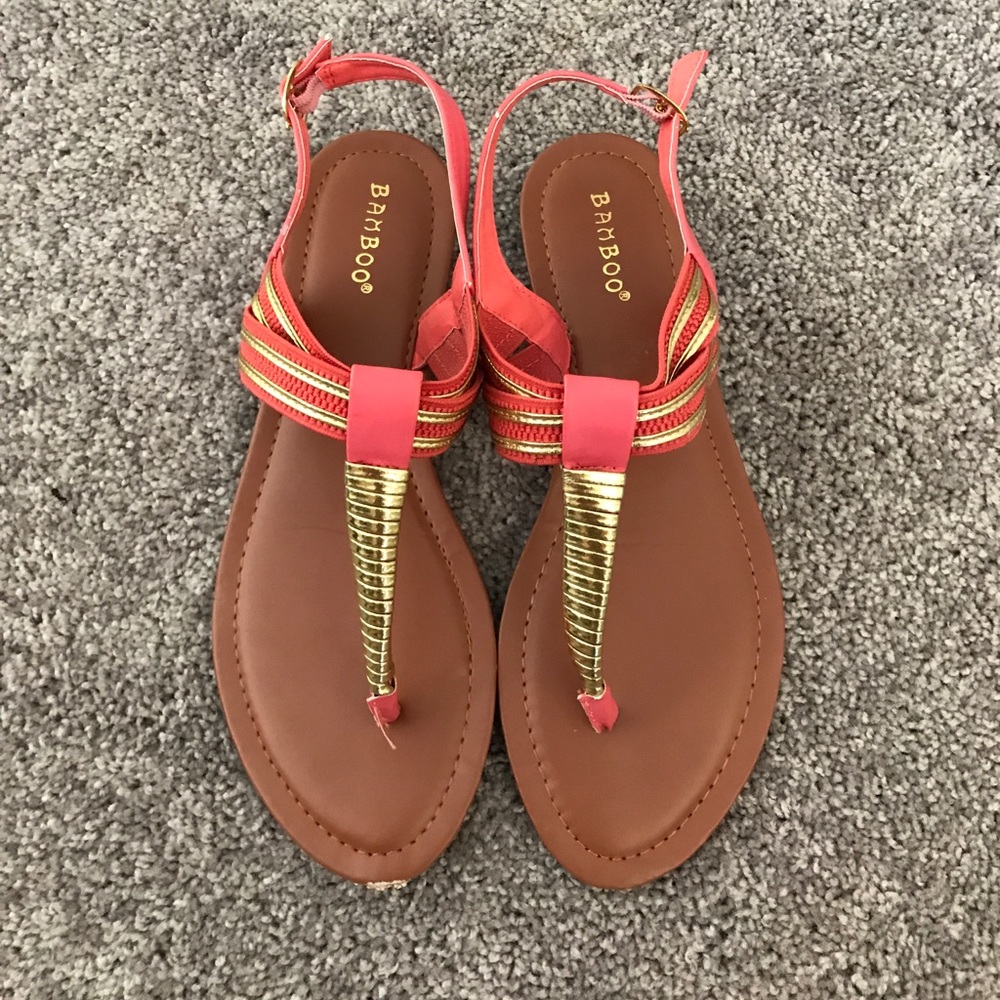 Pink and gold flats
