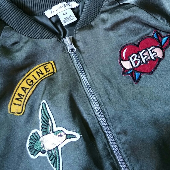 Little girls olive green bomber jacket - Picture 2 of 5