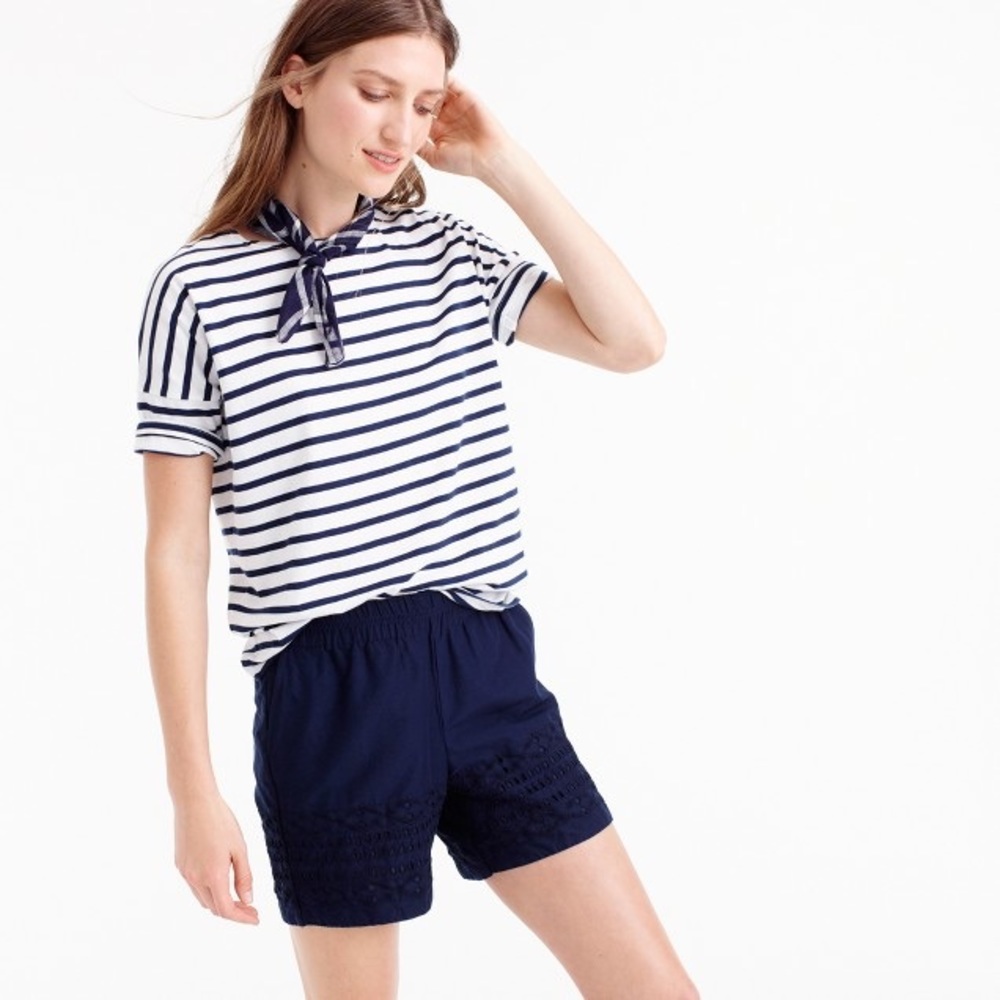 J. Crew Navy Eyelet Shorts