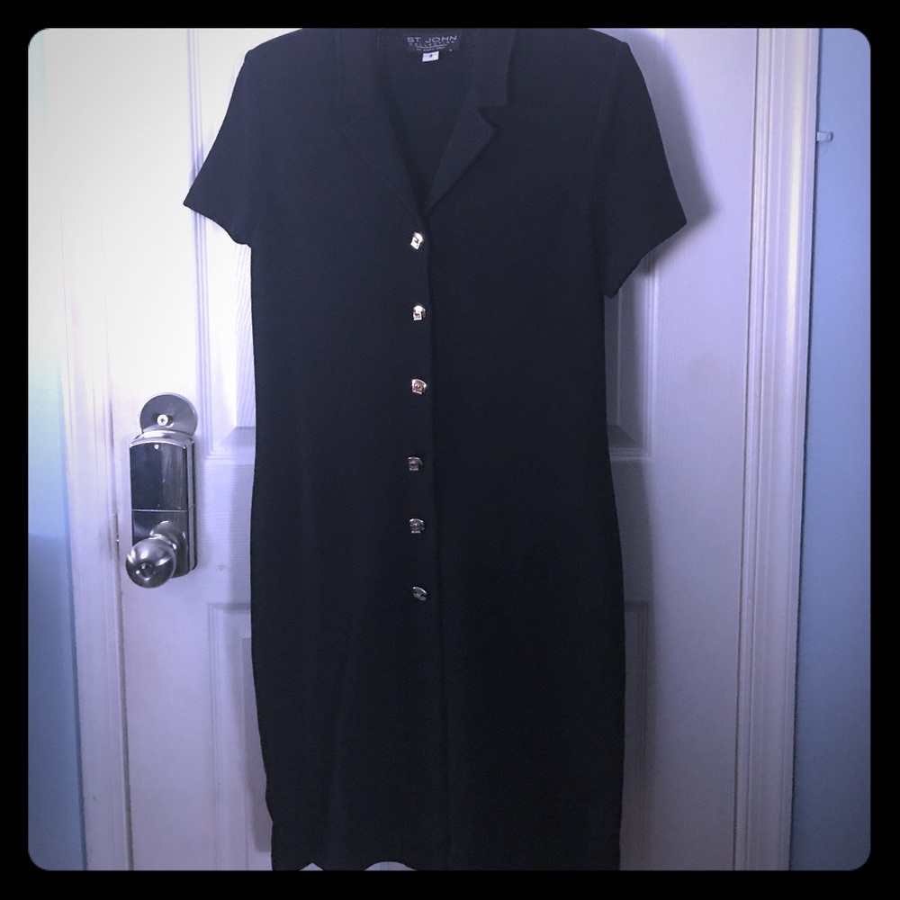 St. John black dress.  Length is 37”