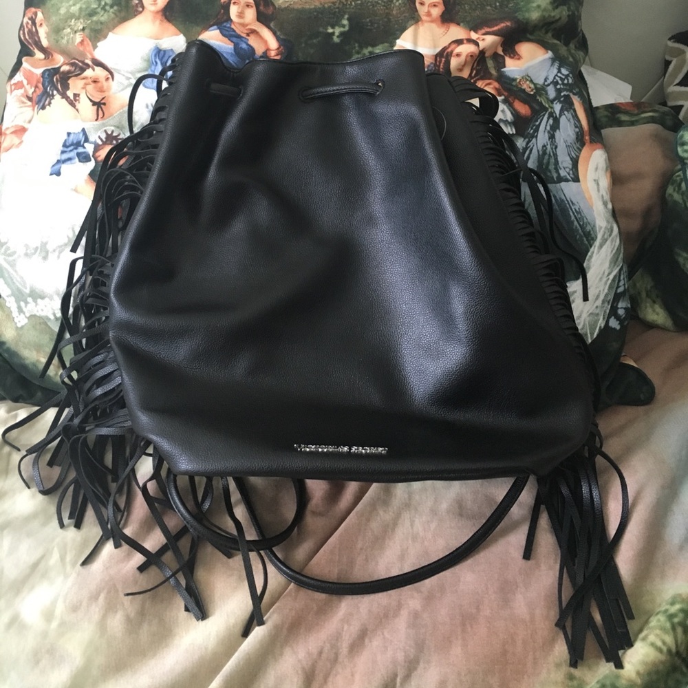 SALE! Victorias Secret Black Leather Tote Bag