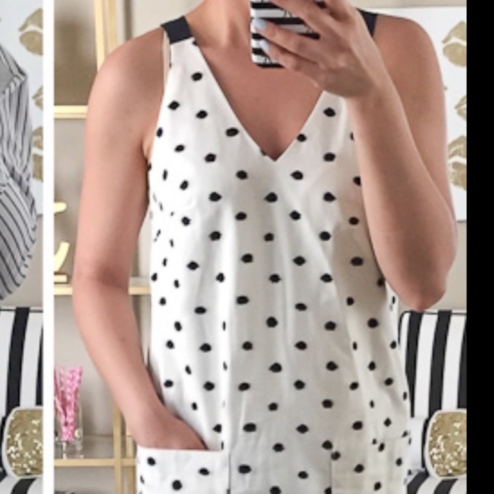 NWOT Loft ikat dot shift dress with pockets