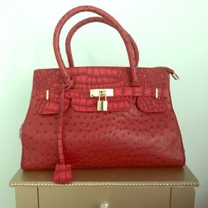 Birkin Style Bag Red