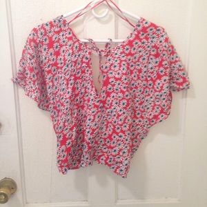 Zara cut out floral blouse