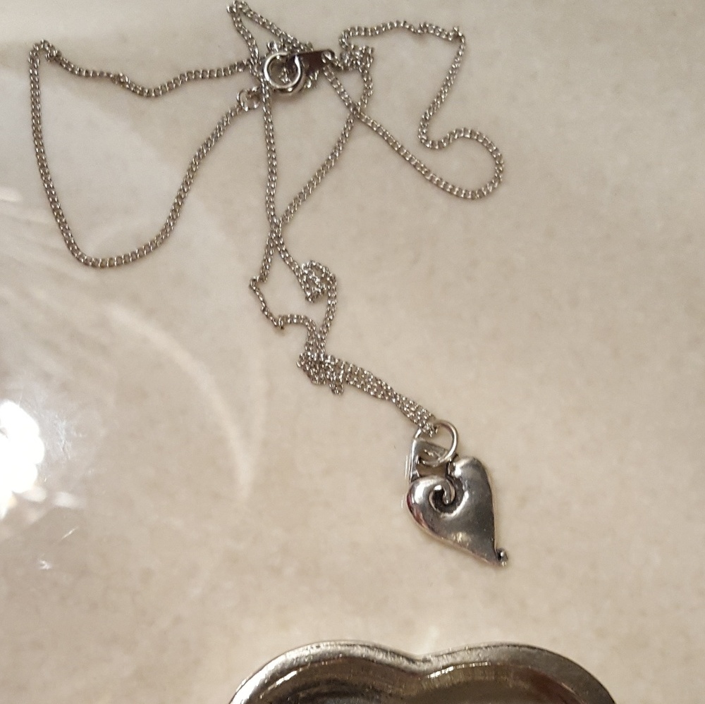 Heart necklace and heart-shaped box