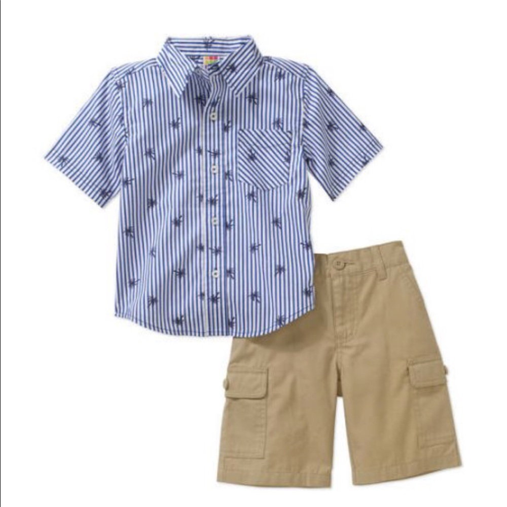 NEW WITH TAGS... Boys woven 2 piece set.