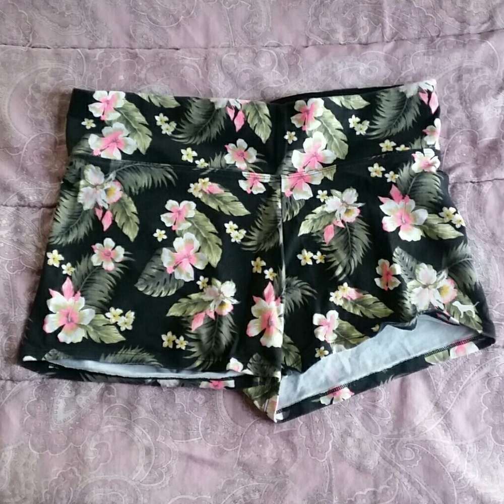 PINK Floral Yoga Shorts