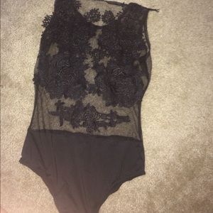 Black lace bodysuit