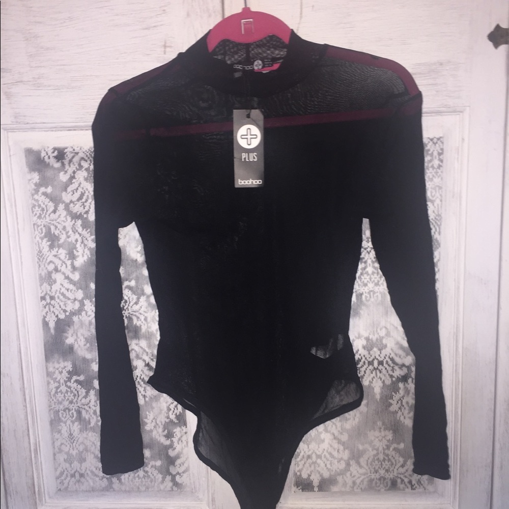 NWT BOOHOO SHEER MESH BODYSUIT