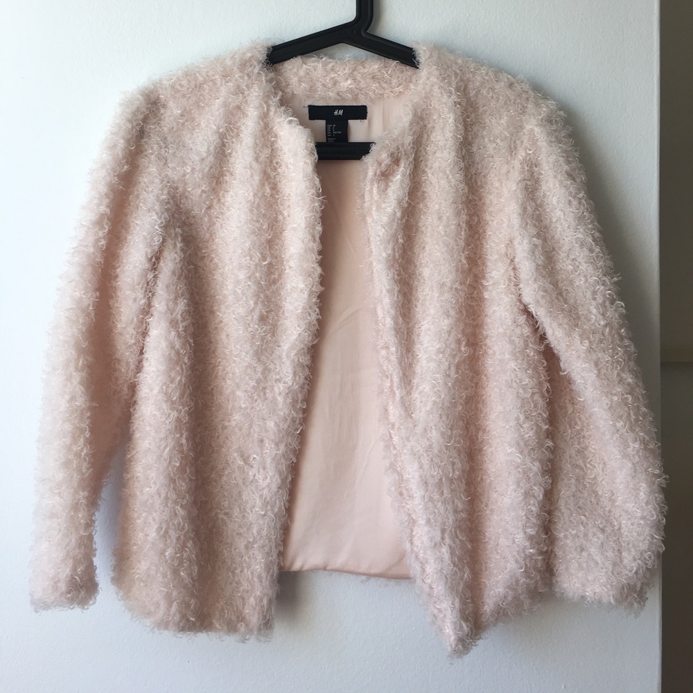 H&M Blush Pink Furry Bolero