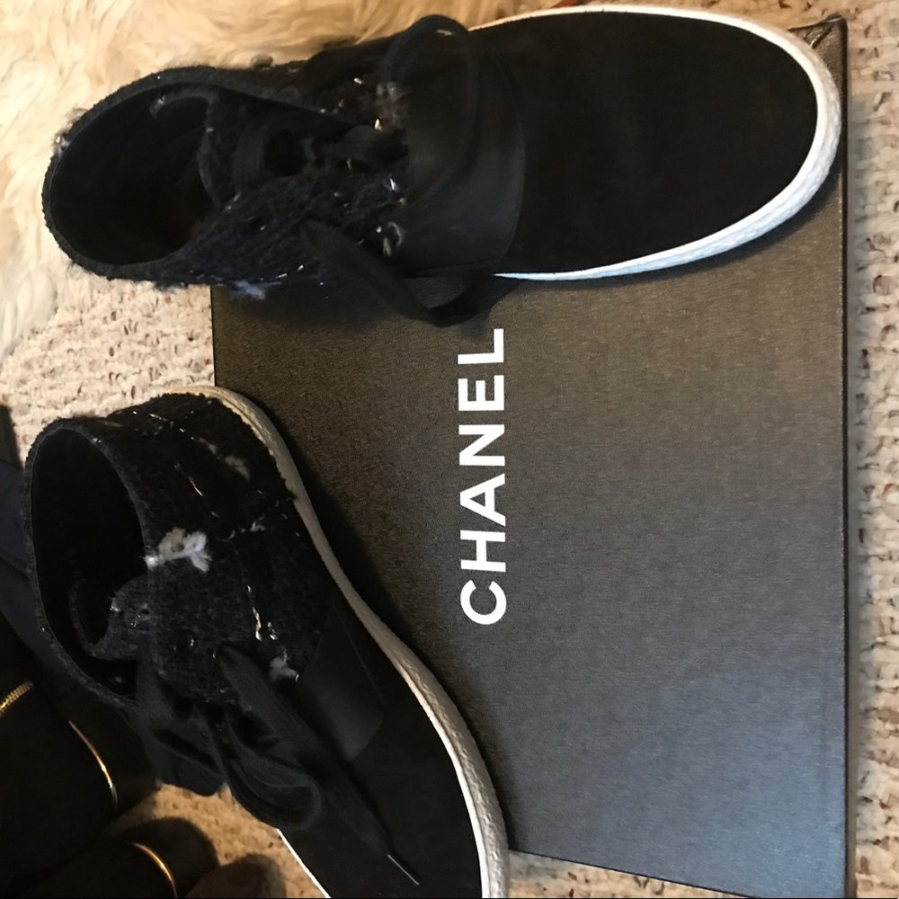 Chanel tweed high tops