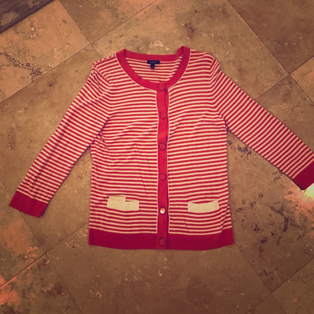 Talbots striped cardigan