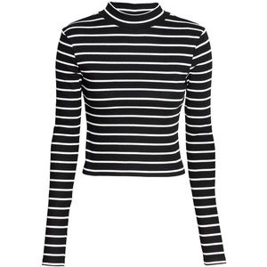 H&M striped mock neck top