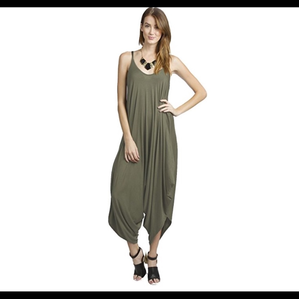 Olive Green Loose Fit Harem Jumper
