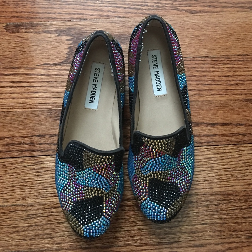 Steve Madden multi-color studded slipper flats