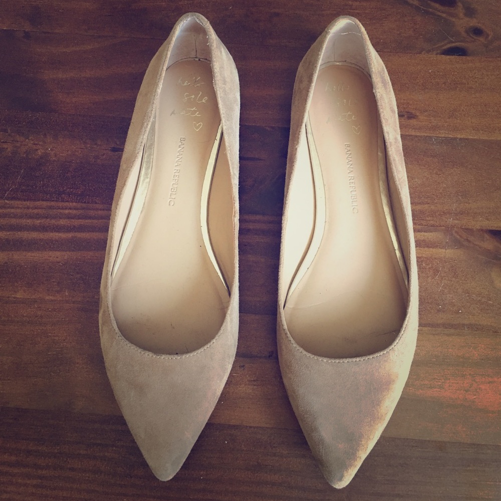 Suede Pointed Ballet Flats