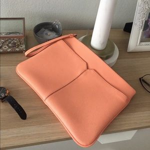 Bright Coral Large Wristlet