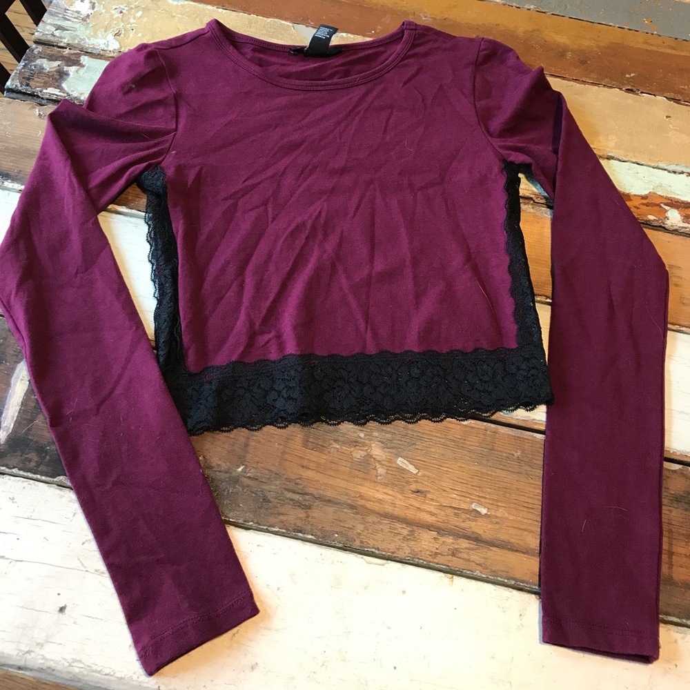 Purple lace crop top
