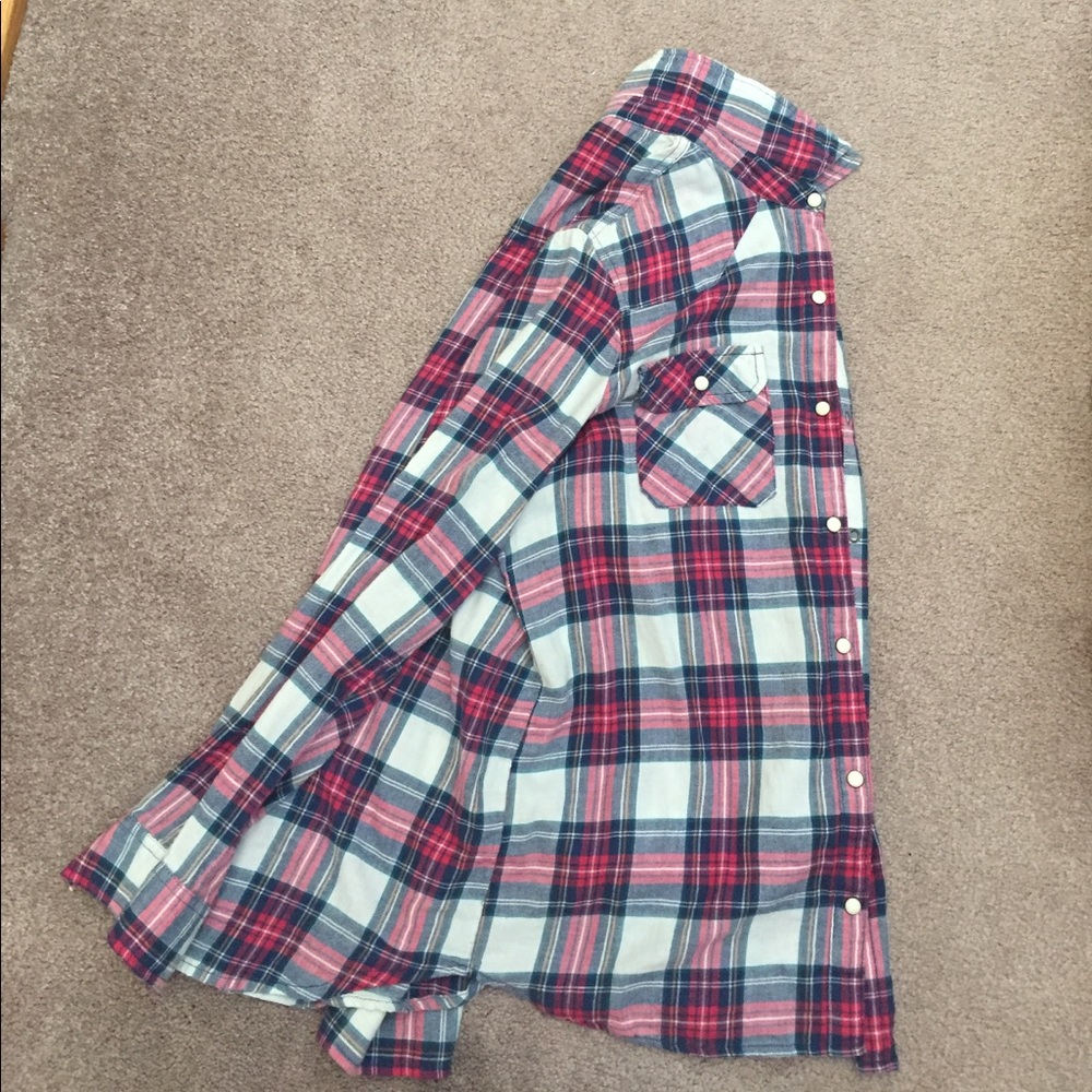 Red white blue and pink flannel