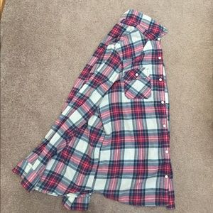 Red white blue and pink flannel