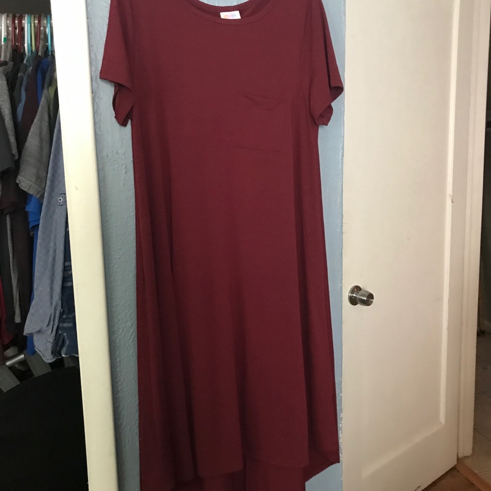 Lularoe Large Carly Crimson Red NWOT LLR