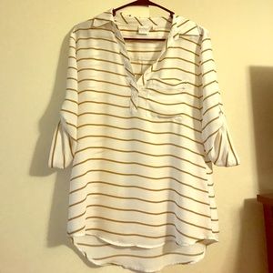 Small white/gold stripe Soho soft shirt from NY&Co
