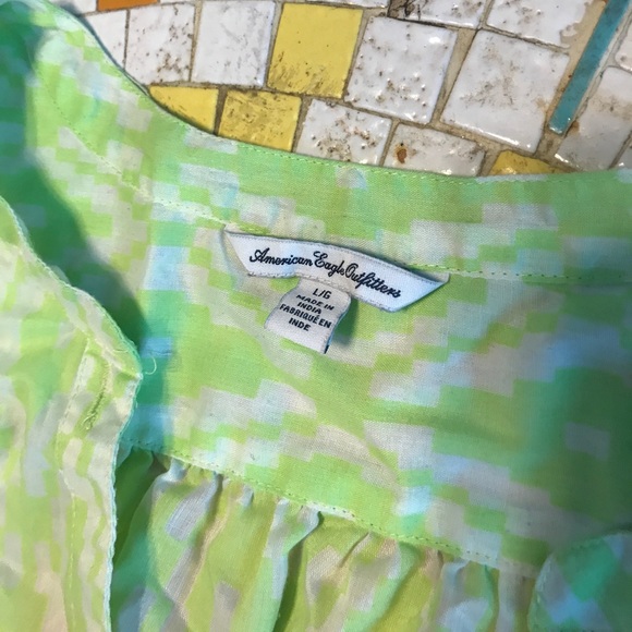 Lime Green Aztec Print Top - Picture 3 of 3